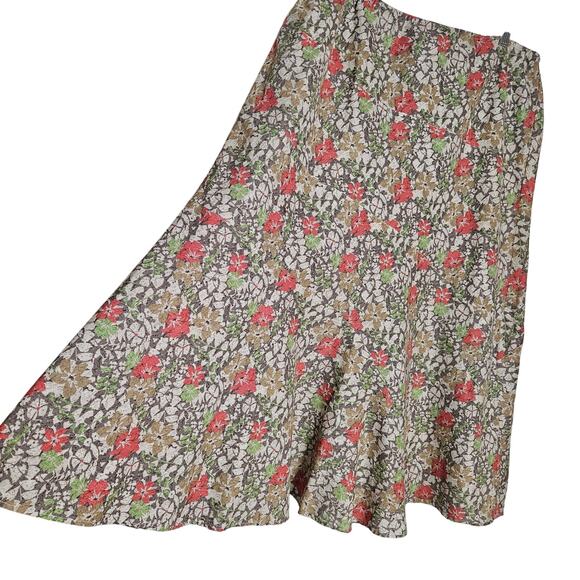 Charter Club Womens Linen Cotton Blend Maxi Skirt Size 18W Cottage Floral - Picture 2 of 11